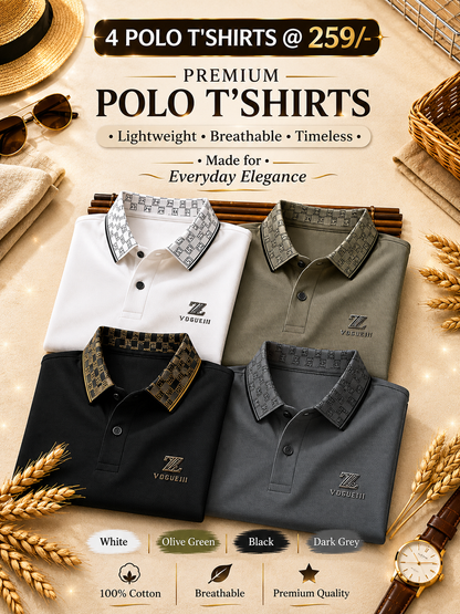Premium Men's Short Sleeve Polo Shirt Stylish Breathable Casual Wear